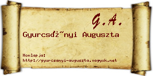 Gyurcsányi Auguszta névjegykártya