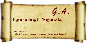 Gyurcsányi Auguszta névjegykártya